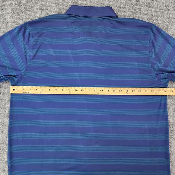 Brooks Brothers Shirt Mens XXL Blue Green Striped Polo Performance Series Golf - Picture 4 of 16
